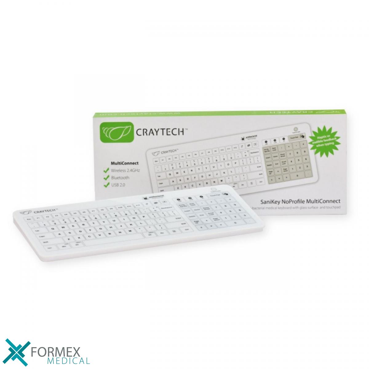 Craytech SaniKey NoProfile MultiConnect medisch draadloze toetsenborden