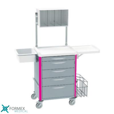 Praticima Neop 600x400 Plaster Cart, medical carts on wheels, medical carts, carts on wheels, medische karren, medicijnwagen, medicatiekar, medicijnkarren, ziekenhuis karren, ziekenhuis trolley, computer on wheels, laptop carts, mobiele werkplek